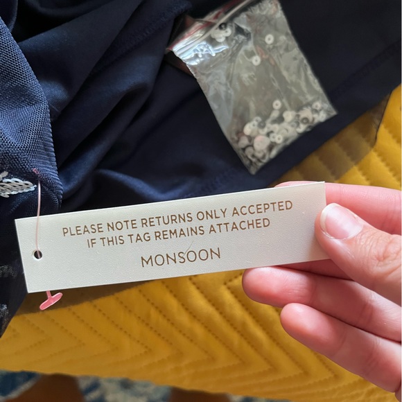 Monsoon Andrea embroidered midi dress in recycled polyester blue - Picture 5 of 9